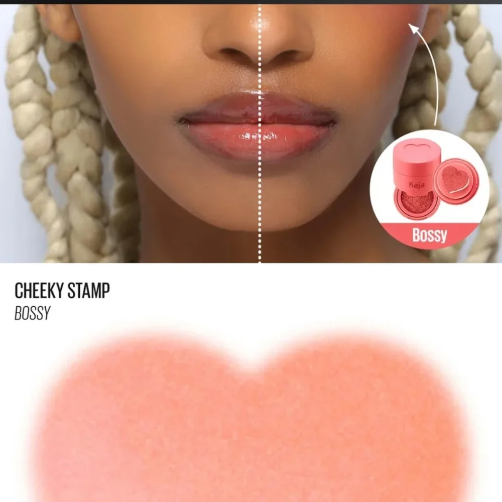Kaja Blush w/ Heart-shaped Applicator, Coral‎ Finish, 03 Bossy, 0.17 Oz
